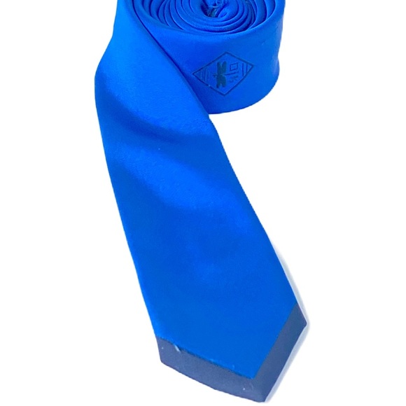 Custom two tone blue power kids tie holiday party fancy fun dress up leader - Picture 1 of 7